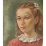 Ruth Lewis, Untitled Portrait Of A Girl, Oil on canvas