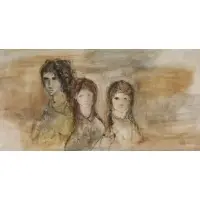 Gino Hollander, Untitled, Large oil on canvas of 3 children