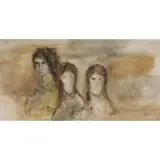 Gino Hollander, Untitled, Large oil on canvas of 3 children