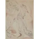 Jules Pascin, Cendrillon (Cinderella Trying on the Slipper), Soft ground etching with hand coloring on paper