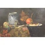 William Merritt Chase, Apparently unsigned, Oil on canvas still life