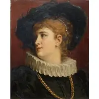 Anton Ebert, Ready for the Ball, Oil on panel