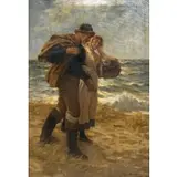 Philip Richard Morris, Fisherman and Woman Walking, Oil on canvas