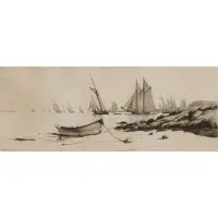 Reginald Cleveland Coxe, The Sailing Fleet Departing the Harbor, Etching on paper