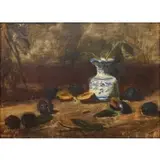 Sherrie McGraw, Still Life with Plums, Oil on board