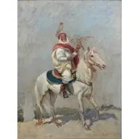 Georges Scott, Study of Arab Falconer on Horseback, Oil on canvas