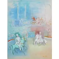 Jean Dufy, Parade Equestre (Equestrian Parade), Watercolor and gouache on paper