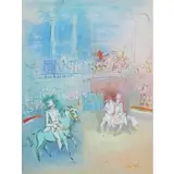 Jean Dufy, Parade Equestre (Equestrian Parade), Watercolor and gouache on paper
