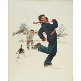 Norman Rockwell, Grandpa and Me Ice Skating, Color lithograph