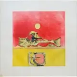 Graham Sutherland, Form in a Desert (Variant), 1973, Etching and aquatint in color