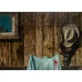 Robert E Schulz, After the Gun Fight, Oil on board