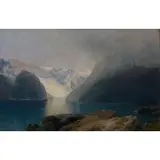 Hermann Herzog, Sognefjord, Hardanger, Norway, Oil on canvas