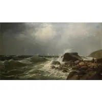 A Summer Day on the New England Coast by William Richardson Tyler, Oil on canvas board, sold Oct 2024