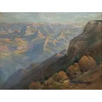 William Henry Bancroft, Early Morning-Grand Canyon of Arizona-From Bright Angel Cottage 5, Oil on canvas