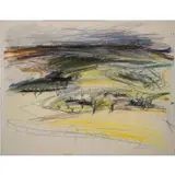 Wolf Kahn, Landscape, Pastel on paper