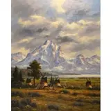 Heinie Hartwig, The Way it Was (Mt. Moran, Wyoming), Oil on board