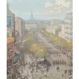 Charles Hoffbauer, Bastille Day, Oil on canvas