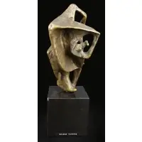 Helene Taterka, Unfolding Form, Abstract bronze sculpture on stand