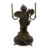 Adriano Cecioni, Untitled, Bronze sculpture of a boy with a rooster