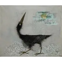 Matazō Kayama, Crow, Oil and gouache on paper