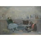 Camille Liasu, A hard day, Oil on canvas