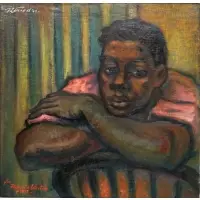 Theodore Fried, The Champ, Oil on canvas board