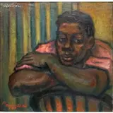 Theodore Fried, The Champ, Oil on canvas board