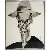 Self Portrait by William King, Watercolor on paper, sold Sep 2024