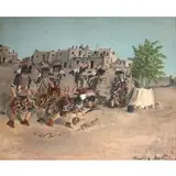 Homer S. Cooyawymr, Snake Dancers, Gouache on paper laid on board