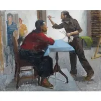 Dan Gheno, Artist's Model Class, Oil on canvas