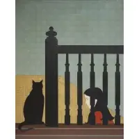 William Barnet, The Bannister, Lithograph