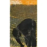 Antonio Frasconi, Lettuce Worker II, Salina Valley, Colored woodcut
