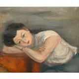 Jakub Zucker, Young Woman Resting Her Head, Oil on canvas