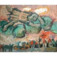 Jay Milder, Moses in the Sky, Oil on canvas