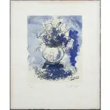Georges Braque, Bouquet fleurs a l'aquarelle, Lithograph