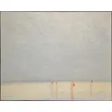 Andre Gisson, Figures on a Beach at Low Tide, Oil on canvas
