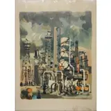 Dong Kingman, Industrial Plant, Three Industrial Site Lithographs