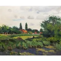 Bord de L'Etang (Edge of the Pond) by Gaston Sebire, Oil on canvas, sold Sep 2024
