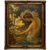 John Alfred Mohlte, Beauty with a Lyre, Oil on canvas