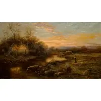 John Longstaffe, Harvest Time-Kent, Oil on canvas