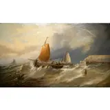 John Callow, A Stiff Breeze Off Ramsgate, Oil on canvas