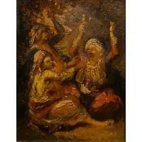 Orientals Having a Celebration Drink by Narcisse-Virgilio Diaz de la Pena, Oil on canvas, sold Sep 2024