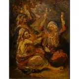 Orientals Having a Celebration Drink by Narcisse-Virgilio Diaz de la Pena, Oil on canvas, sold Sep 2024