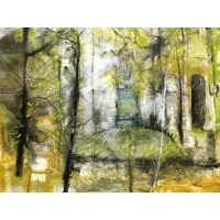 Abstract Landscape by William Thon, Watercolor and gouache on paper, sold Sep 2024
