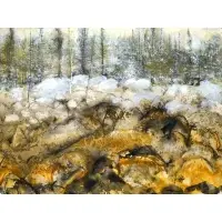 William Thon, Abstract Landscape, Watercolor and gouache on paper