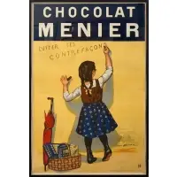 Firmin Bouisset, Chocolat Menier (Menier Chocolate), Colored Lithographic poster laid on canvas mounted on board