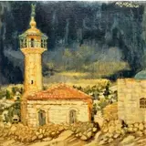 Lilian MacKendrick, Minaret, Jerusalem, Oil on canvas
