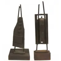 John Balossi, Untitled, Abstract patinated steel sculptures