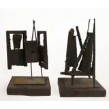 John Balossi, Untitled, 2 patinated steel abstract sculptures