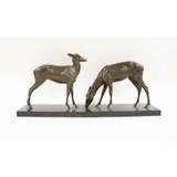 Louis Riché, Untitled, Large Sculpture of two fawns retaining nice original brown patina